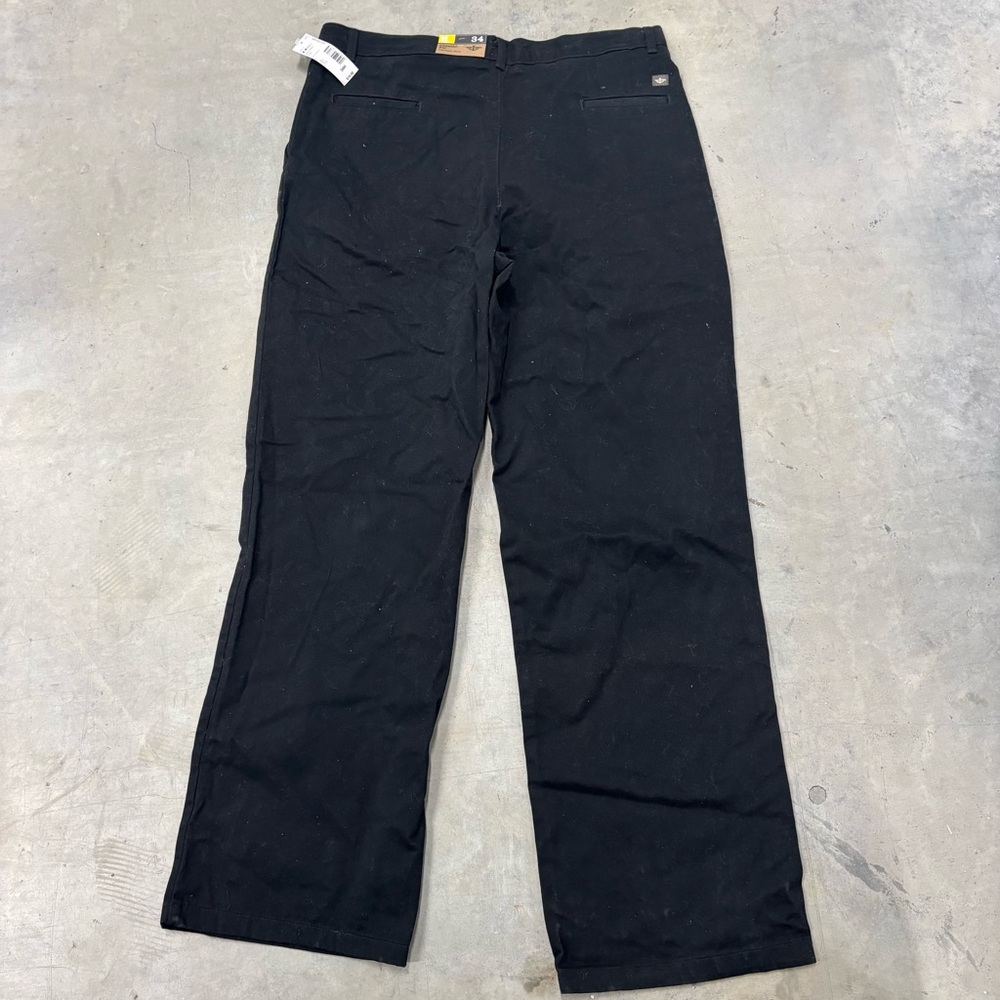 NWT Dockers Boys 34 Husky Black Pants Classic Fit